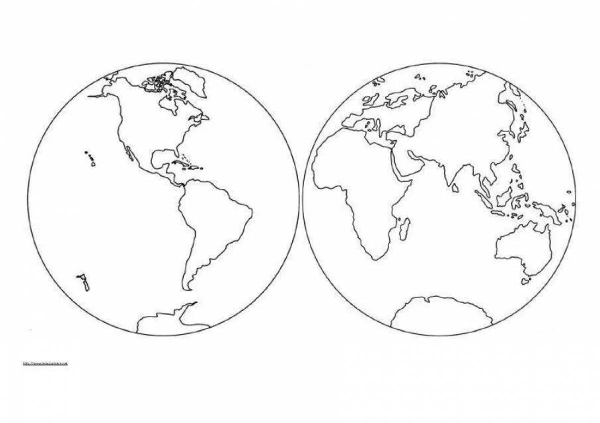 Continents with Oceans раскраска