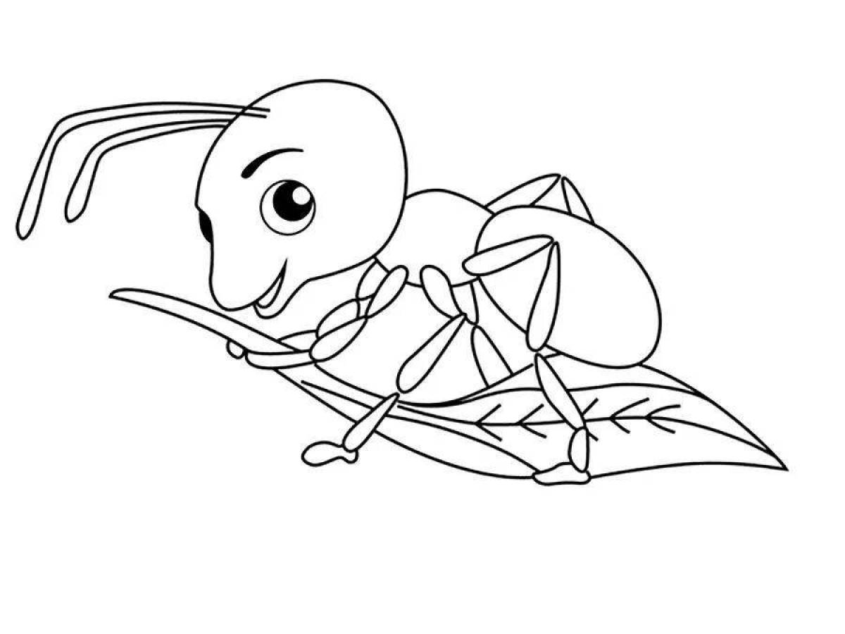 Раскраска насекомые приключения муравьишки Бианки