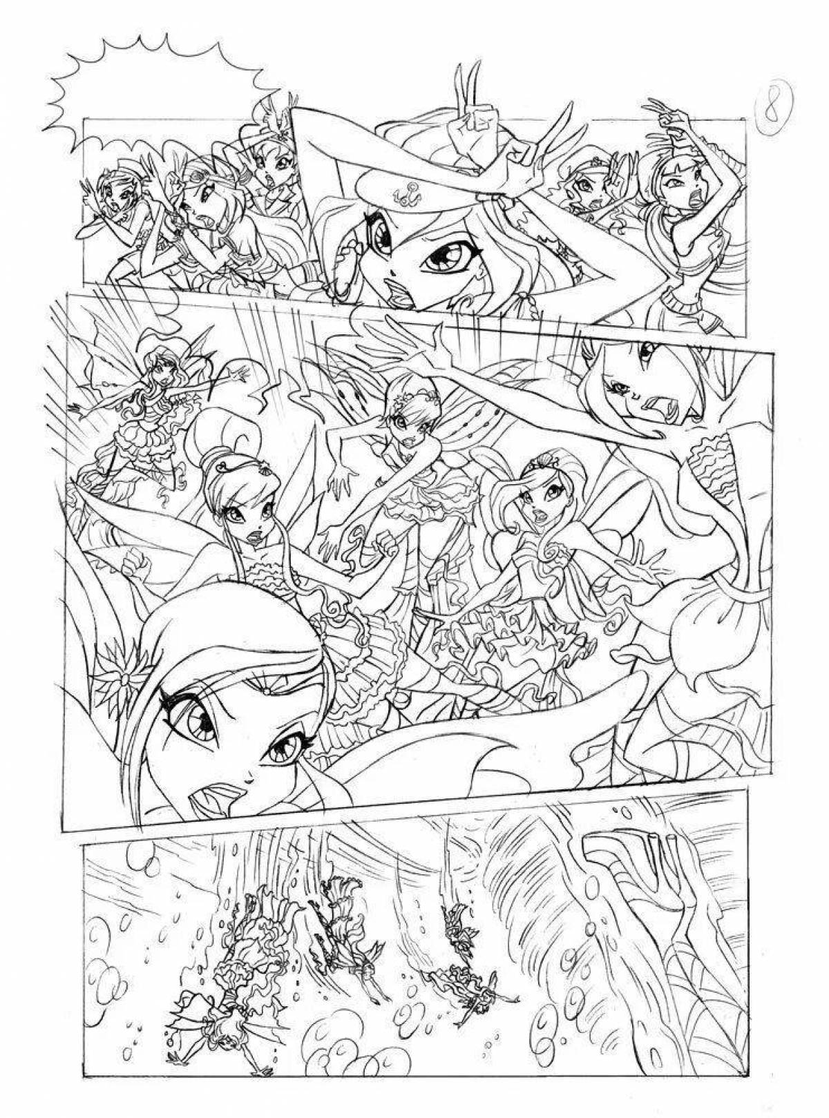 Amazing winx club comic coloring book