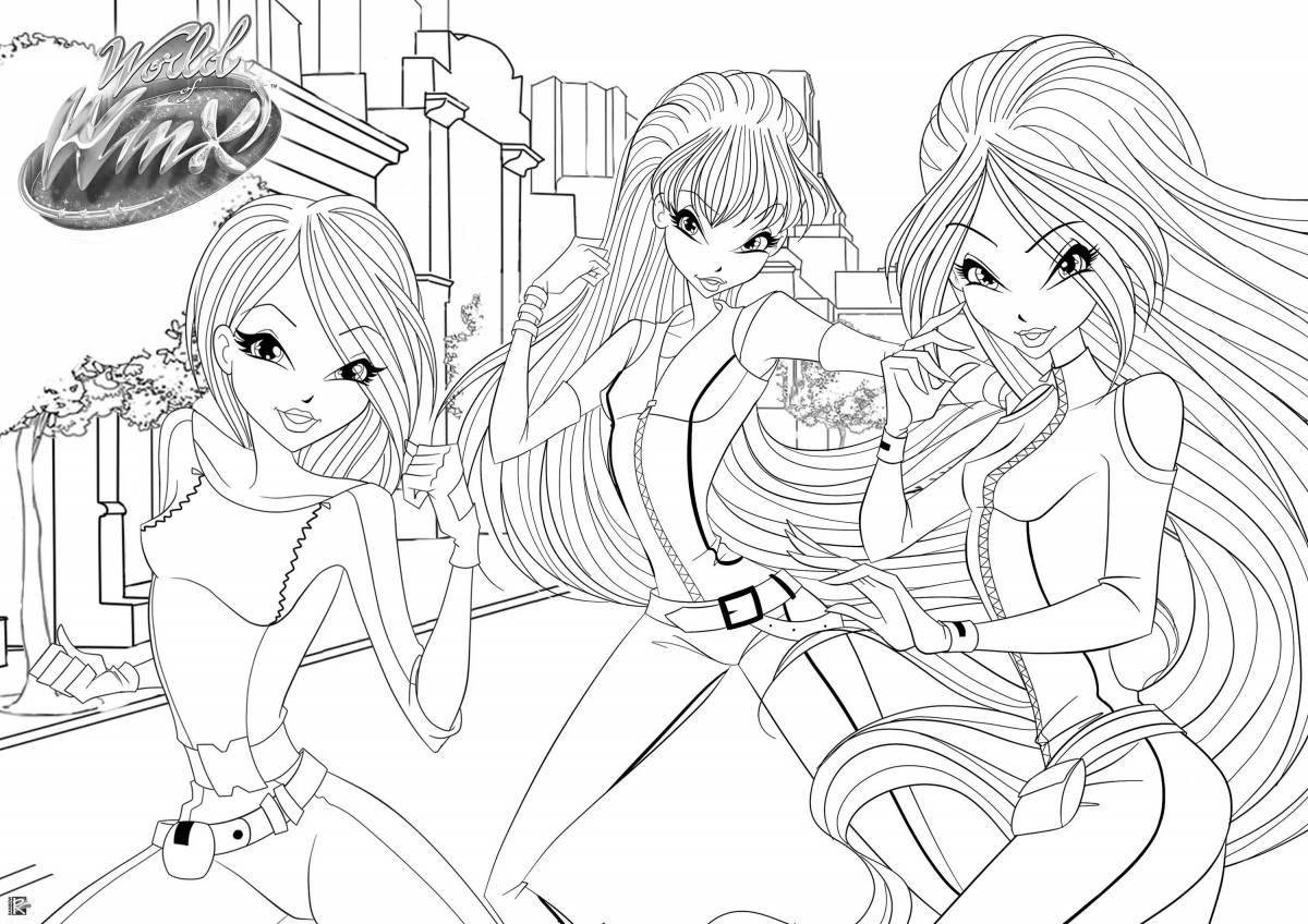 Буйная раскраска комиксов winx club