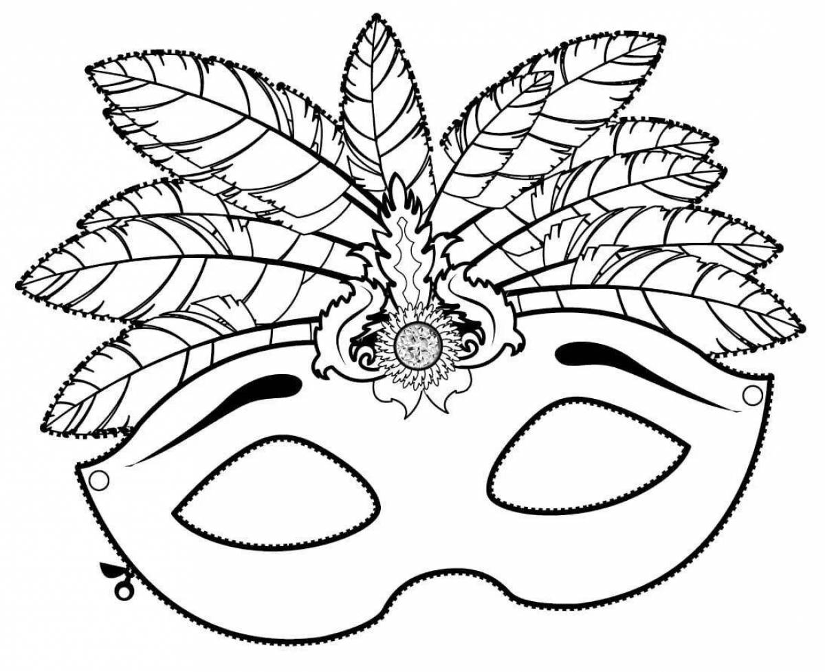 Fancy masks coloring pages for kids