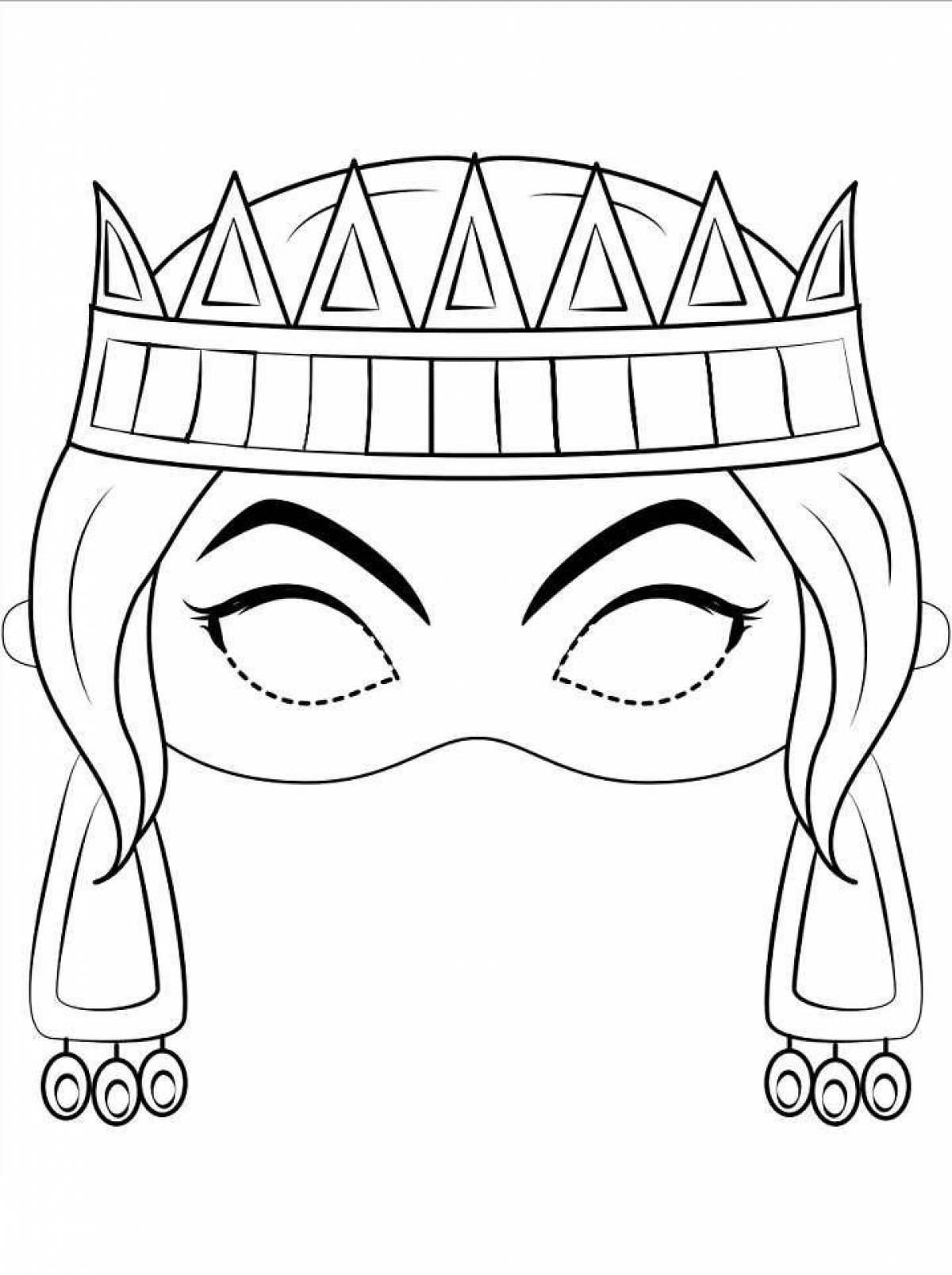 Coloring page glamor masks for kids