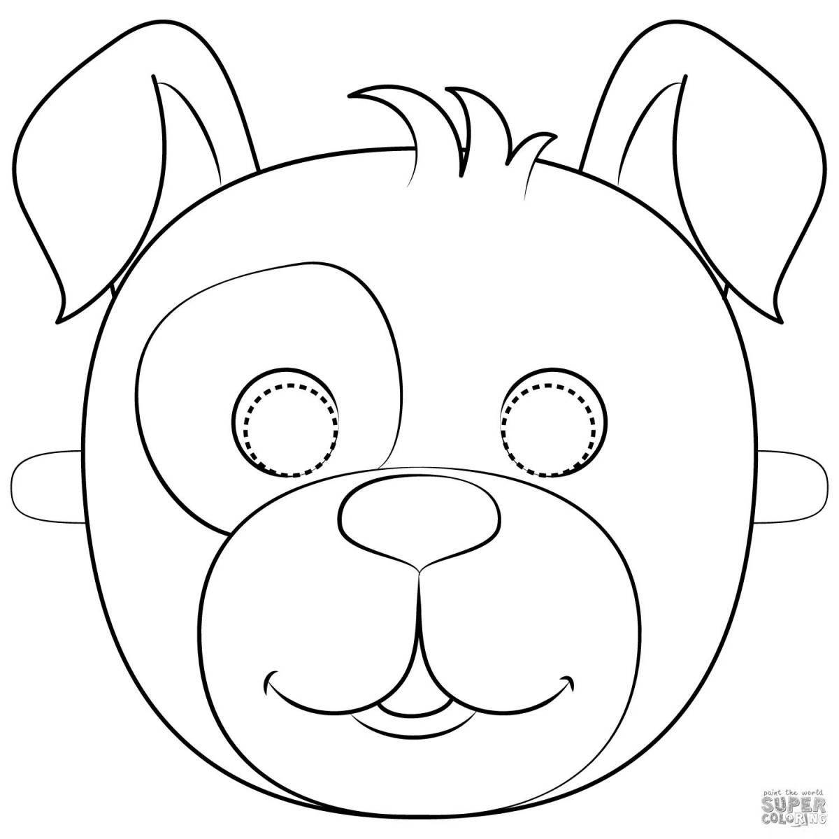 Coloring book shining masks for preschoolers