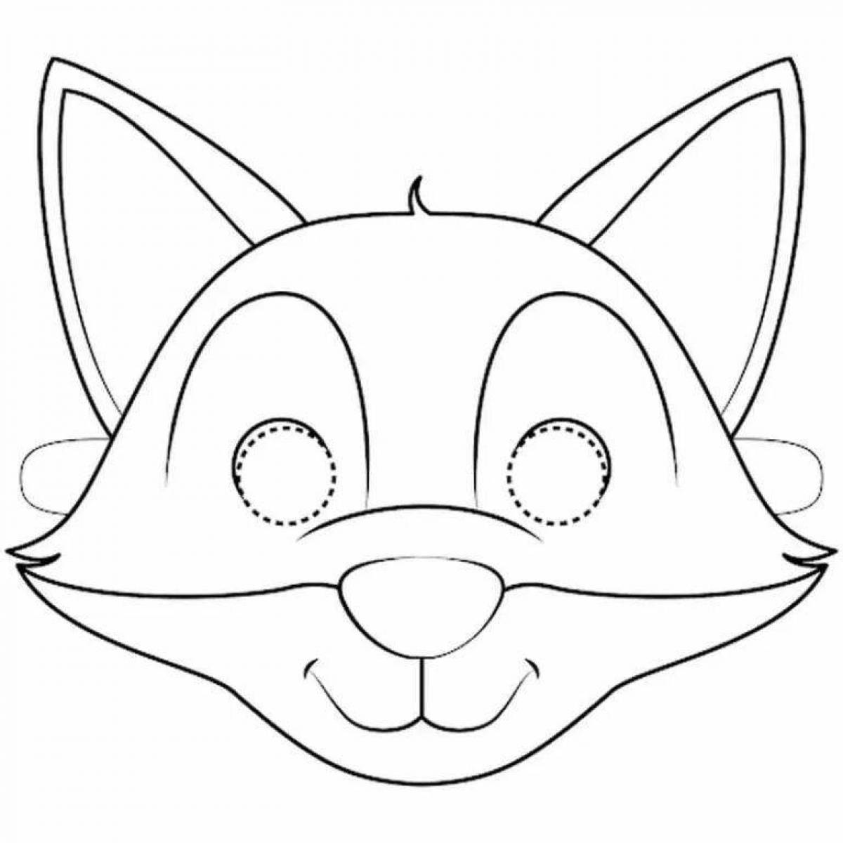 Coloring page adorable masks for kids
