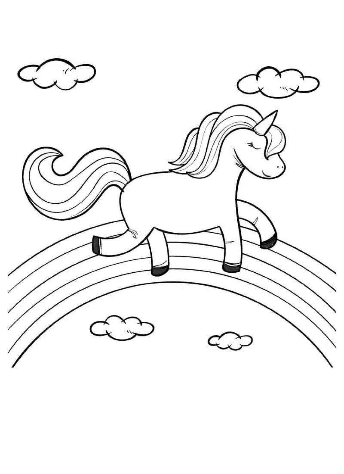 Sublime coloring page единорог с радугой