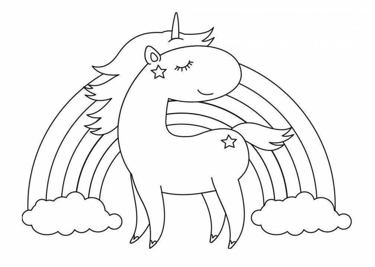 Exalted coloring page rainbow unicorn