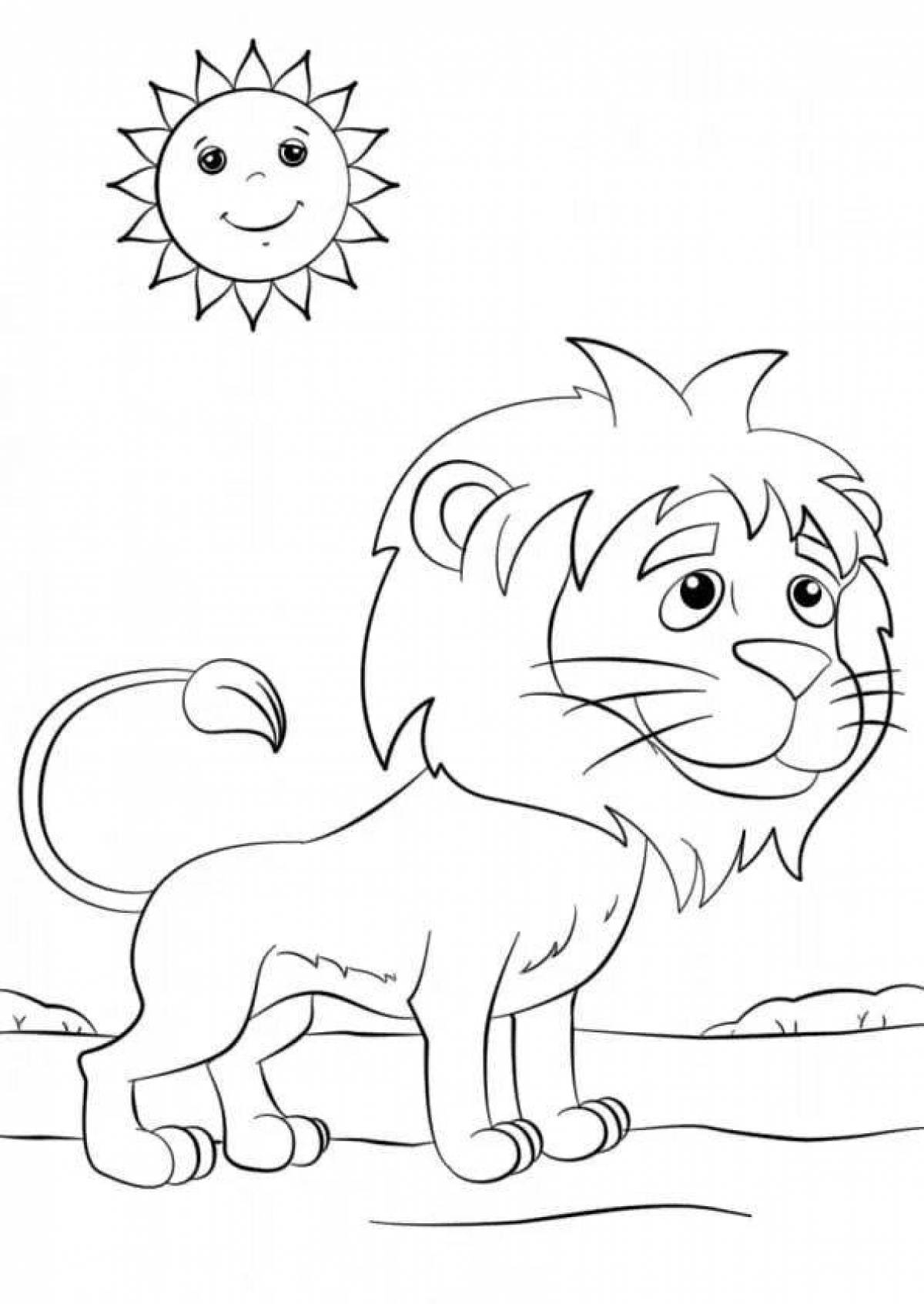 Rampant lion cub coloring page
