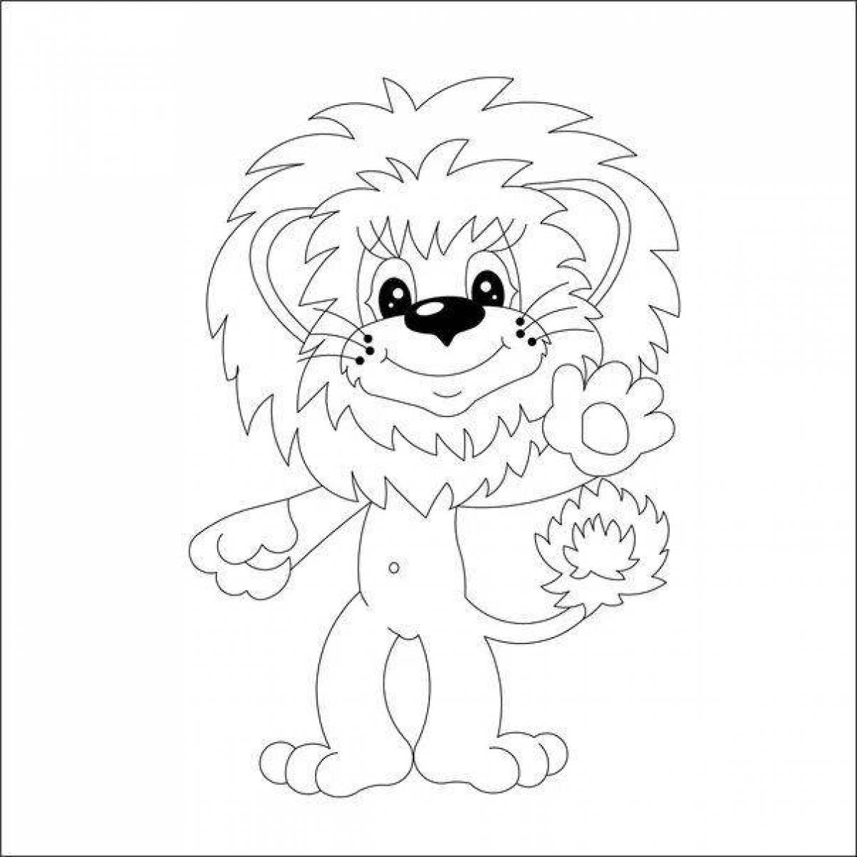 Coloring page adorable lion cub