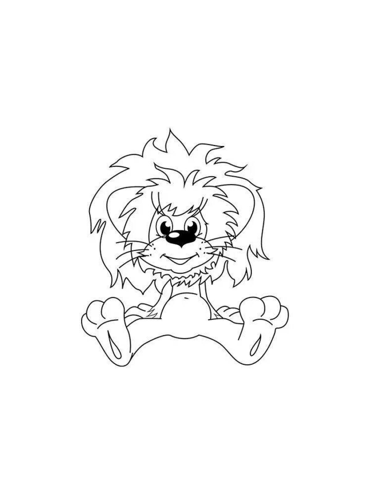 Coloring freaky lion cub