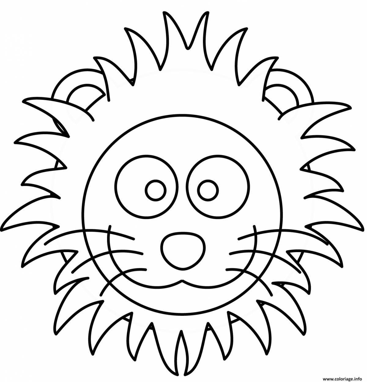 Coloring page energetic lion cub