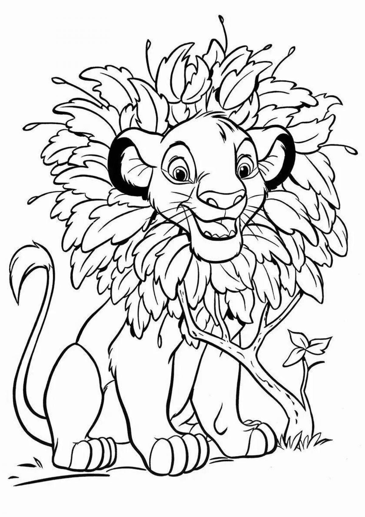 Fun coloring of a lion cub