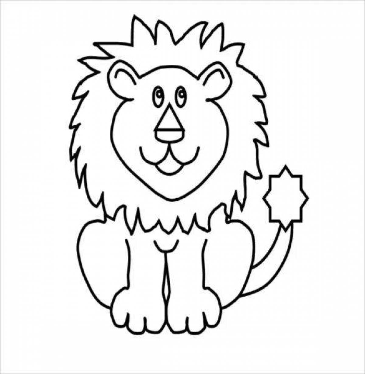 Coloring page of an attractive lion cub