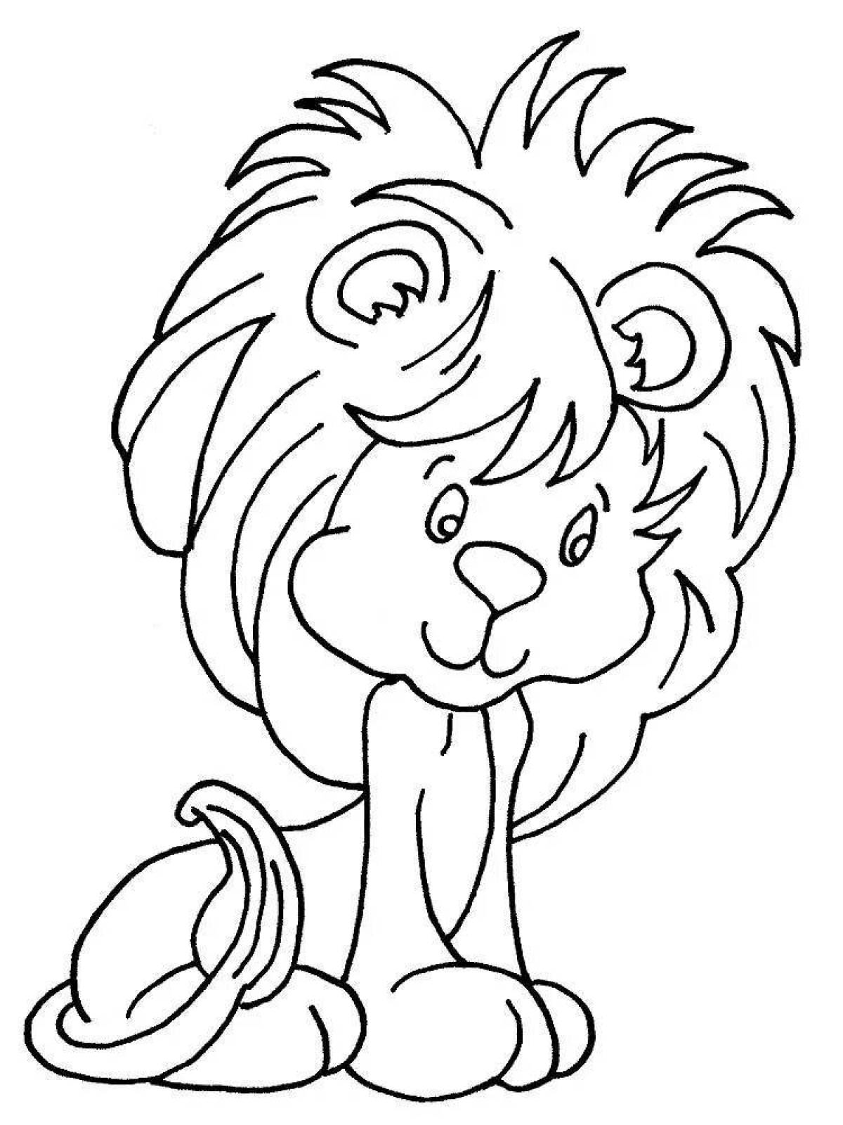 Coloring page bewitching lion cub