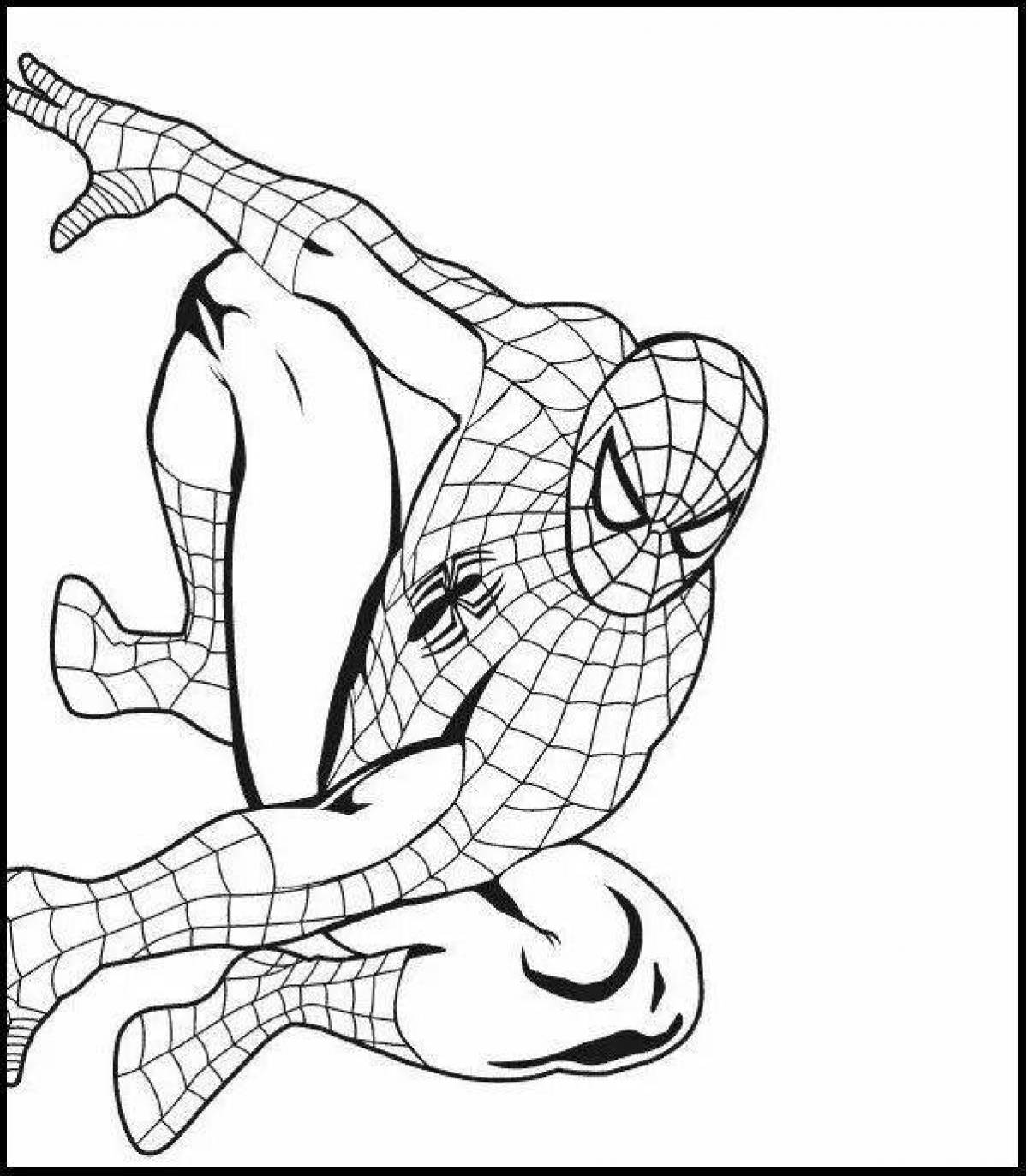 Radiant coloring page spider-man black