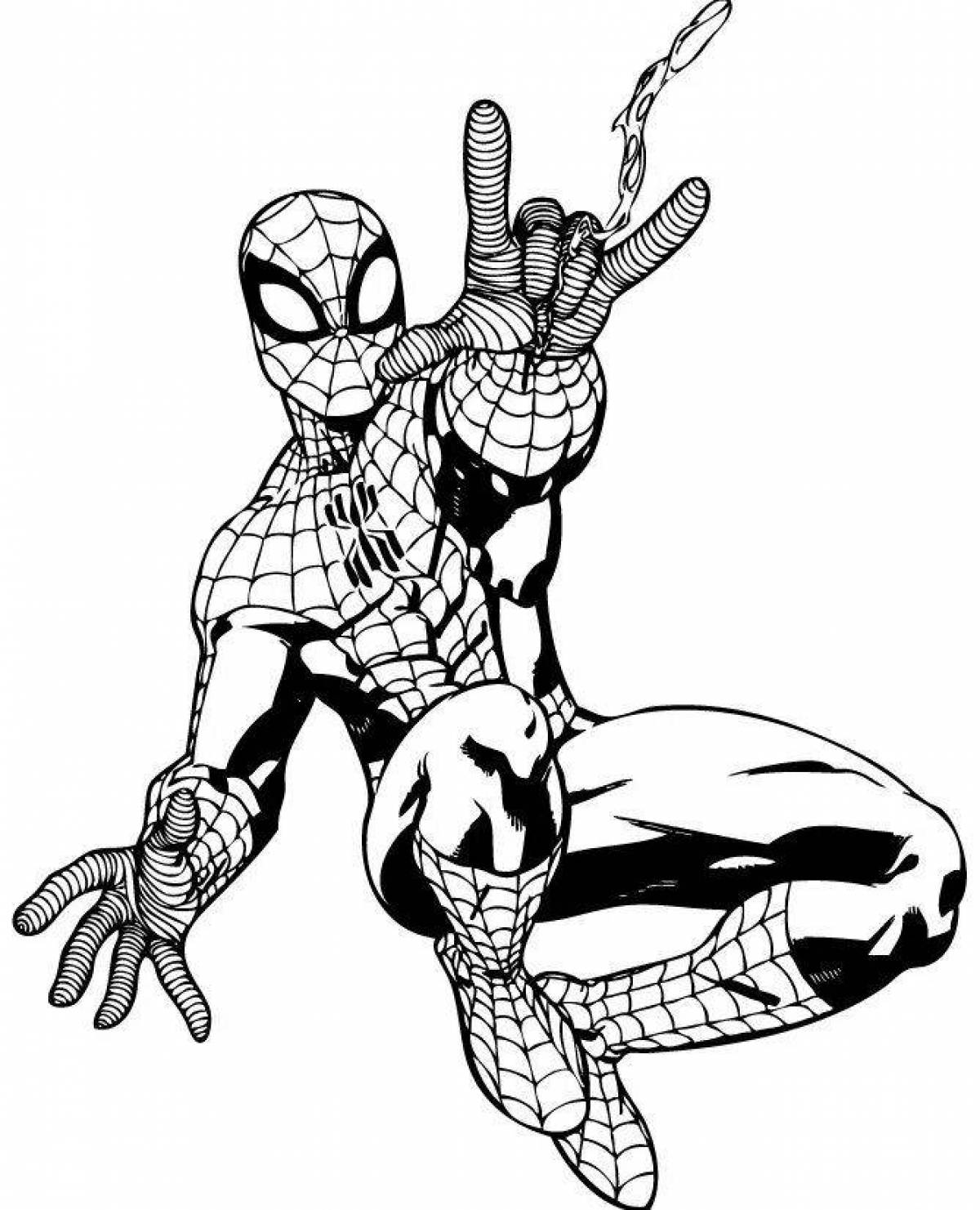 Intensive coloring spider-man black