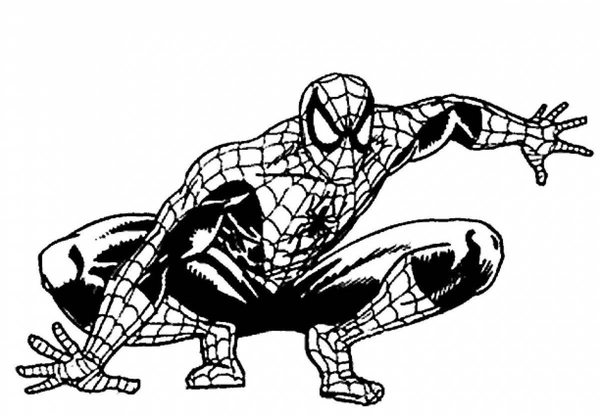 Attractive coloring spider-man black