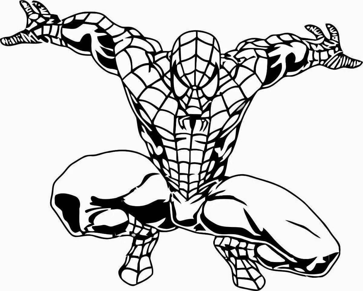 Majestic coloring page spider man black