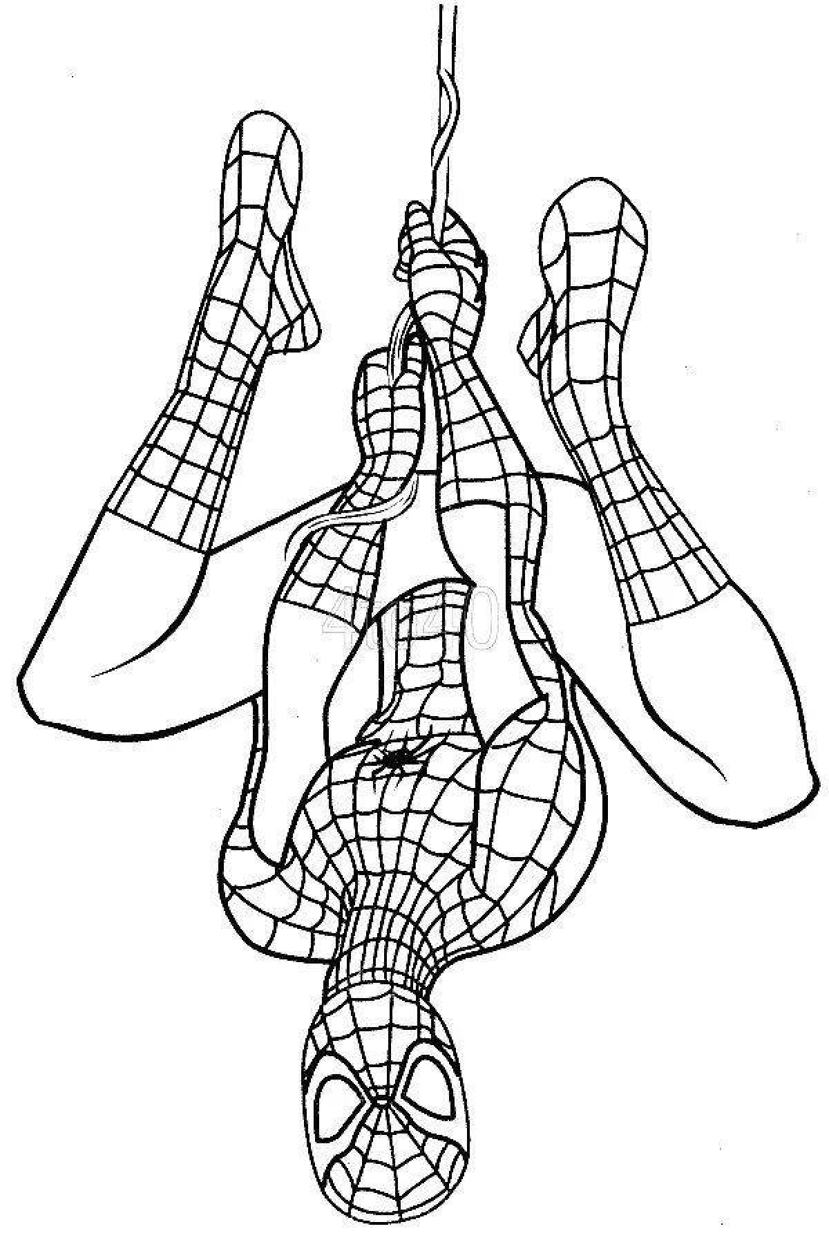 Grand coloring page spider man black