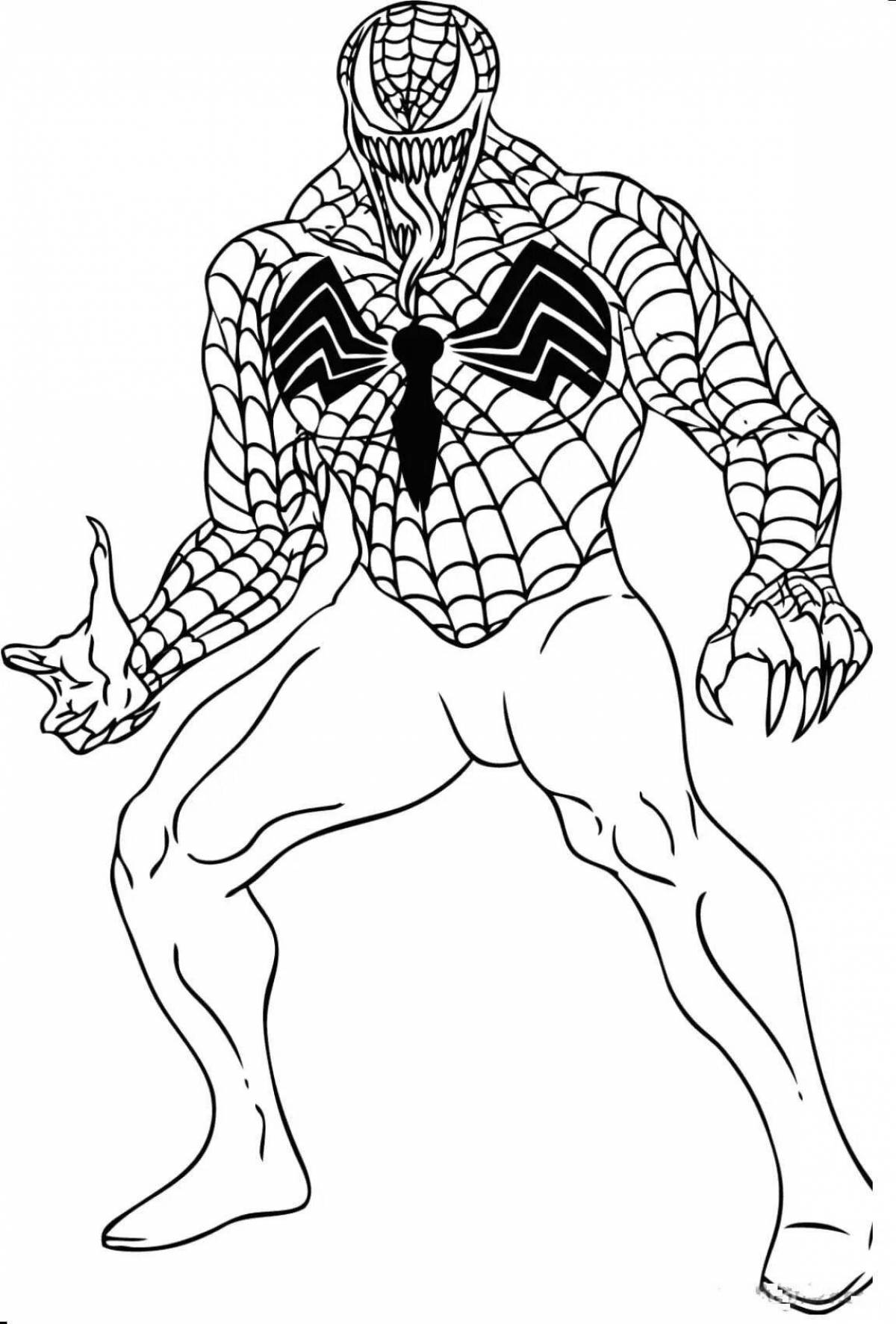 Элегантная раскраска человек-паук черный