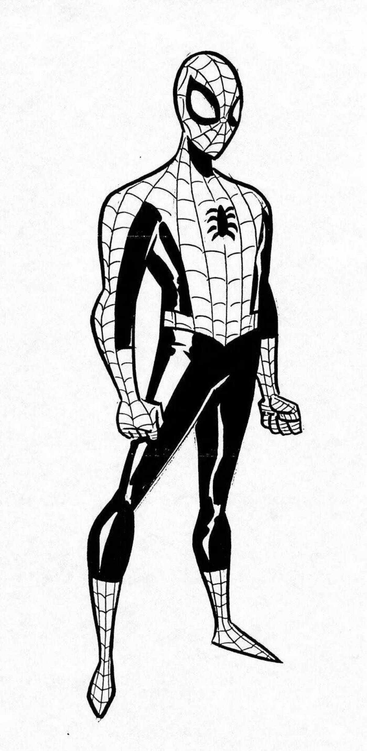 Увлекательная раскраска человек-паук черный