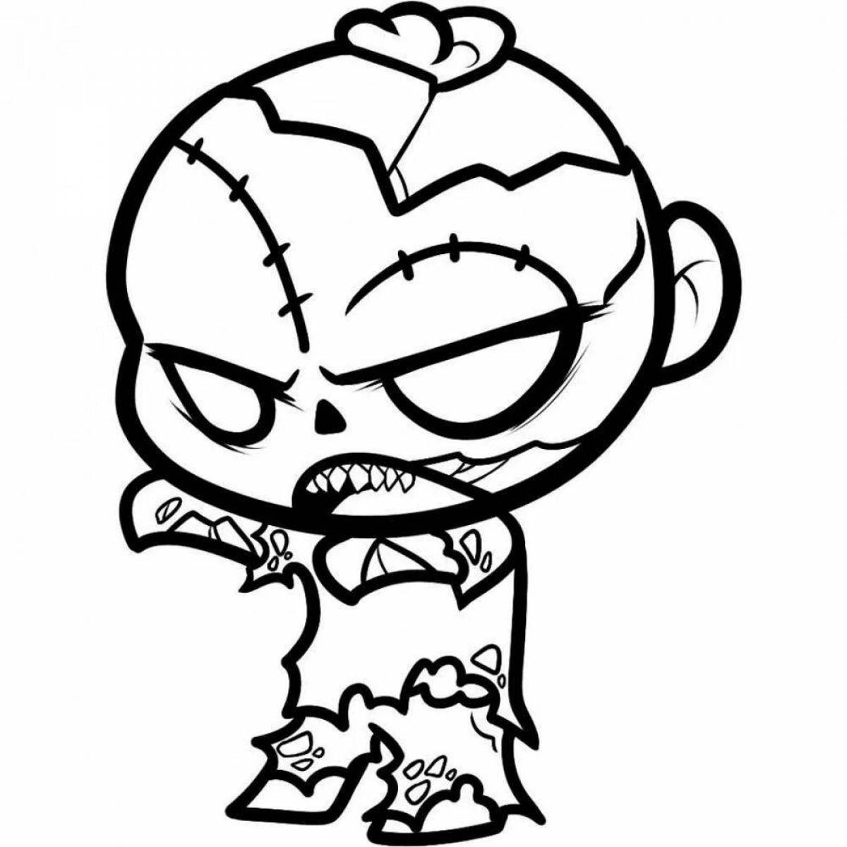 Spooky zombie coloring pages for kids