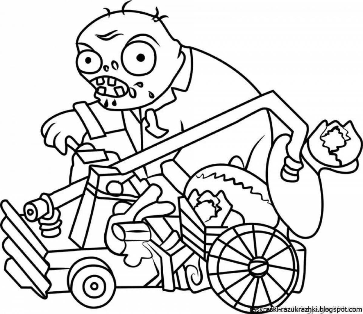 Chilling zombie coloring pages for kids