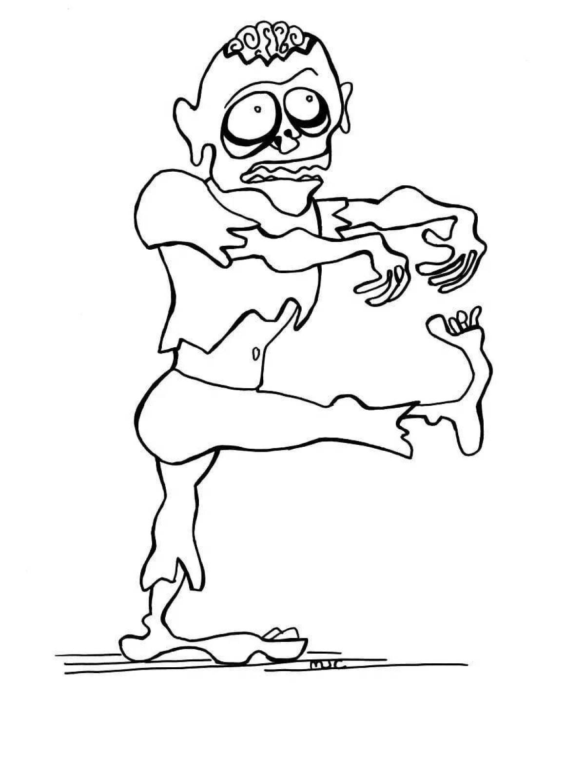 Sinister zombie coloring pages for kids