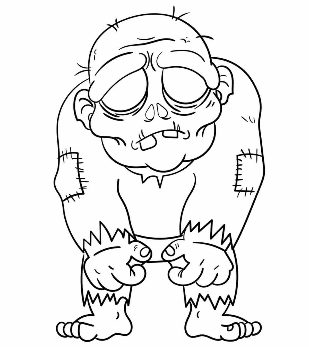 Zombie grotesque coloring book for kids