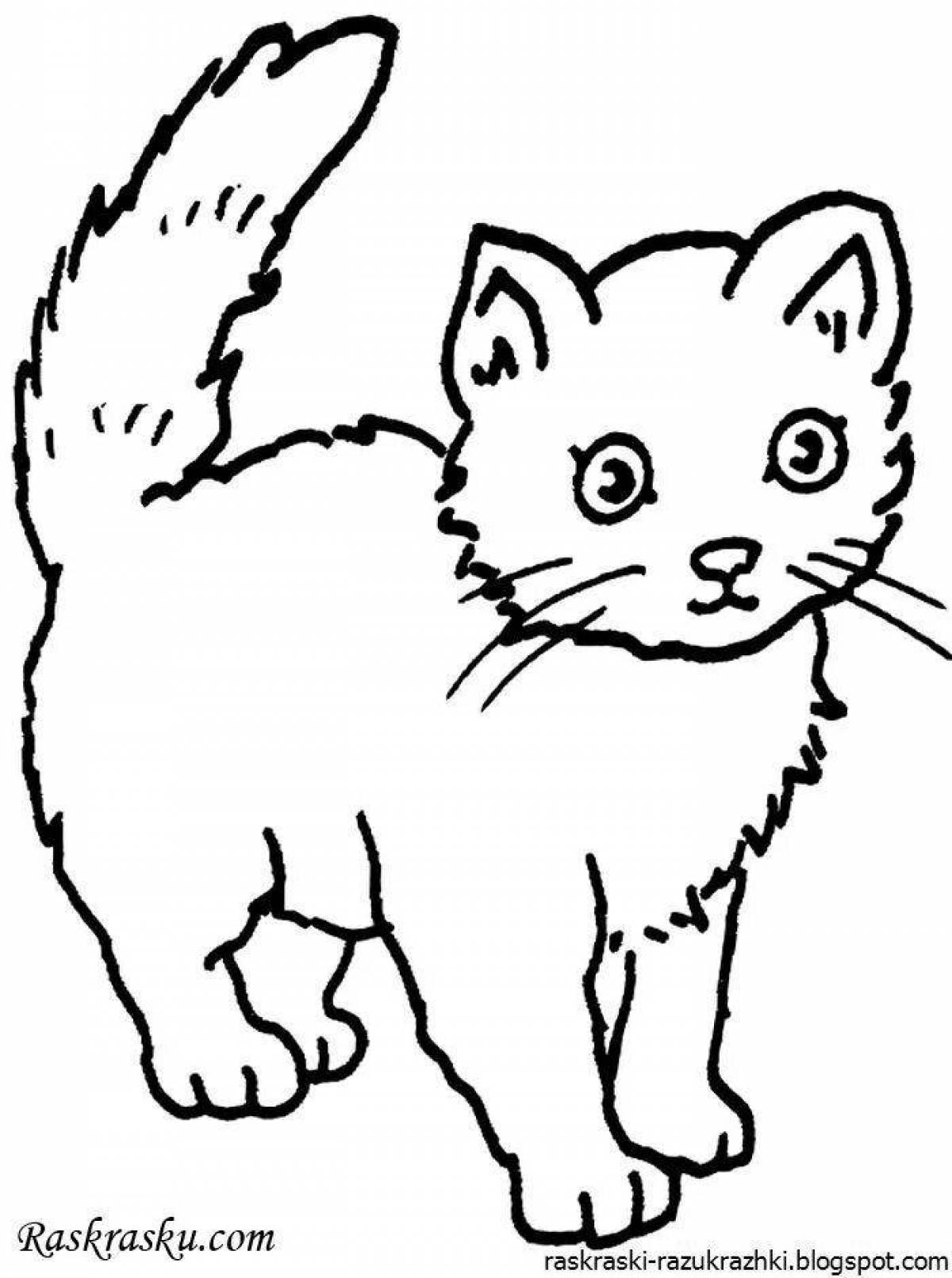 Adorable cat coloring book for kids