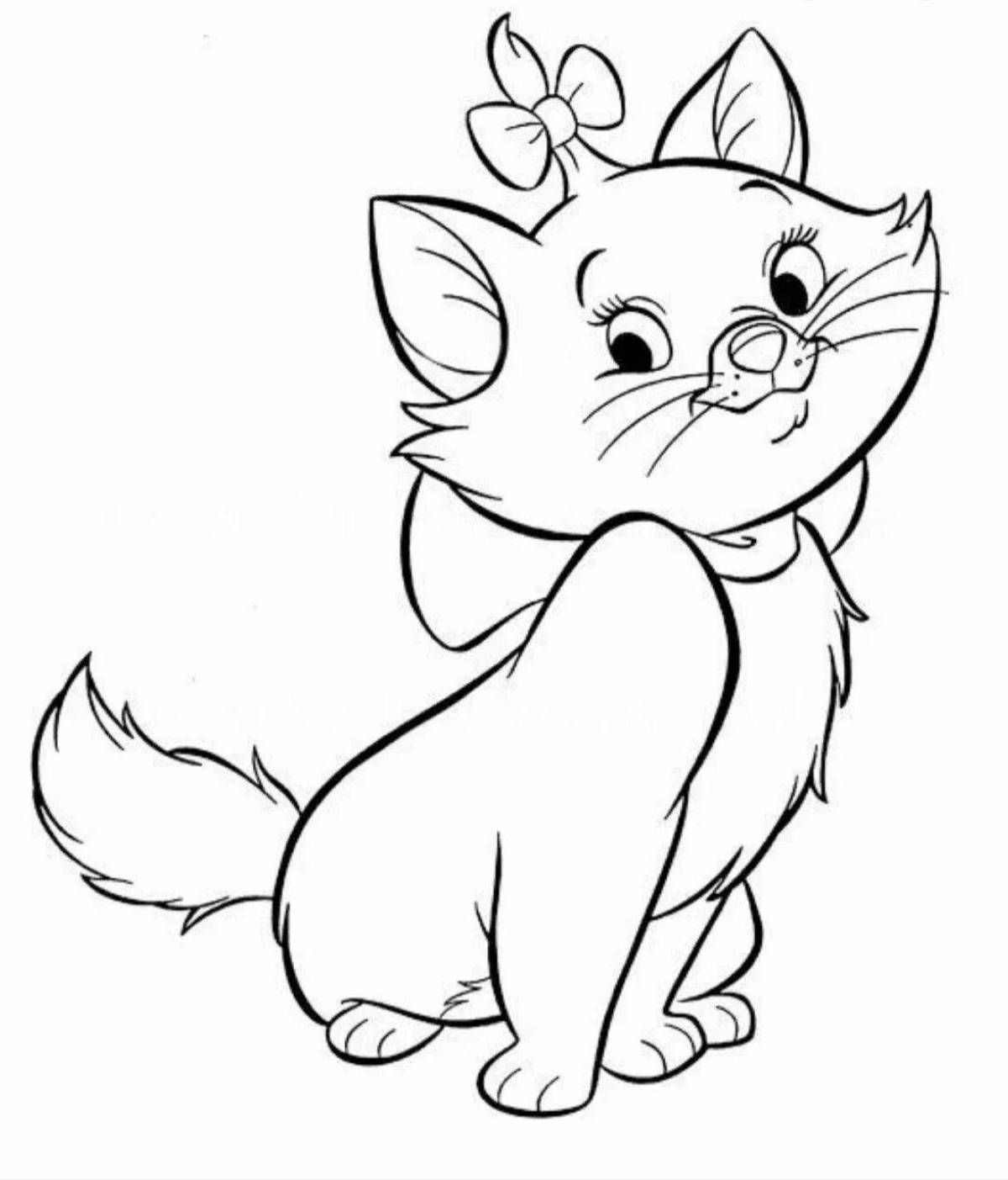 Graceful cat coloring book for kids