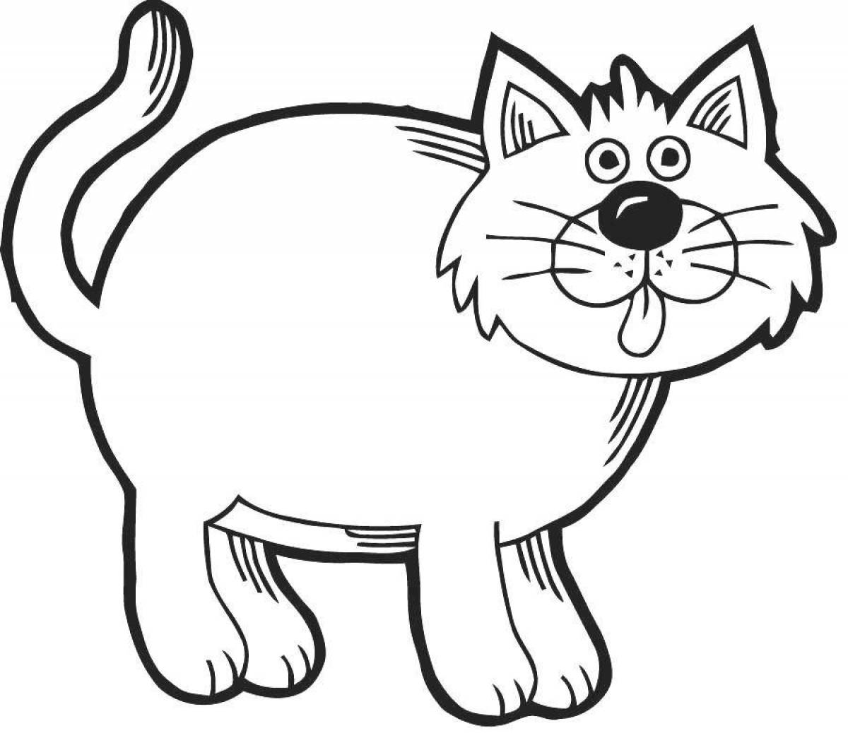 Adorable cat coloring page for kids