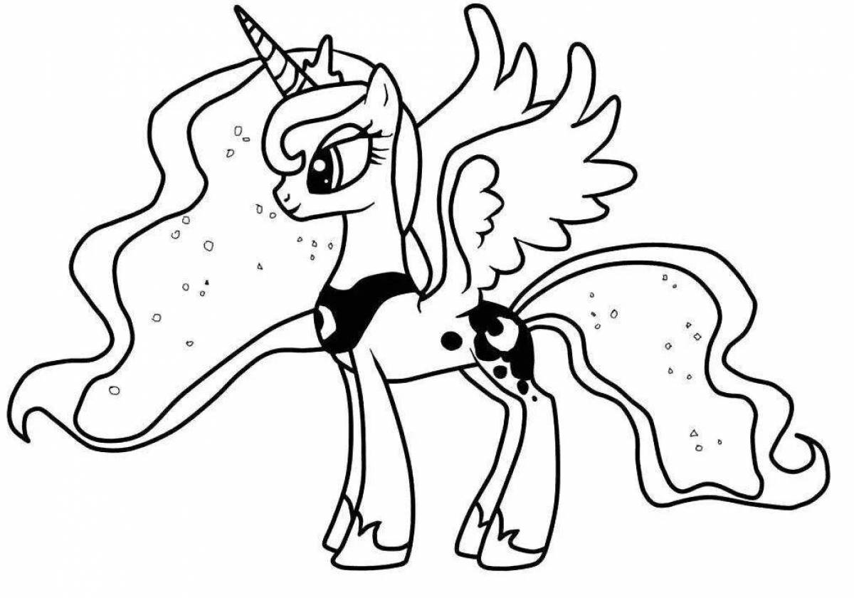Fancy little pony coloring pages for kids
