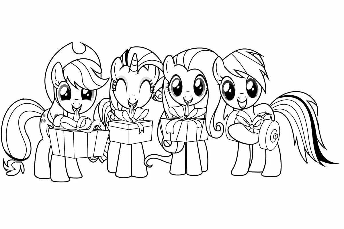 Happy little pony coloring pages for kids