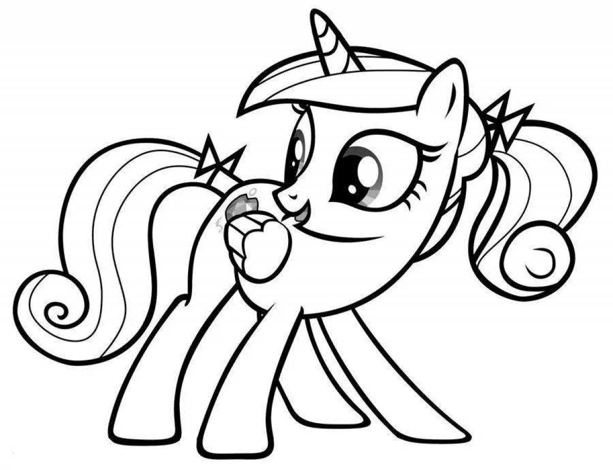 Joyful little pony coloring pages for kids