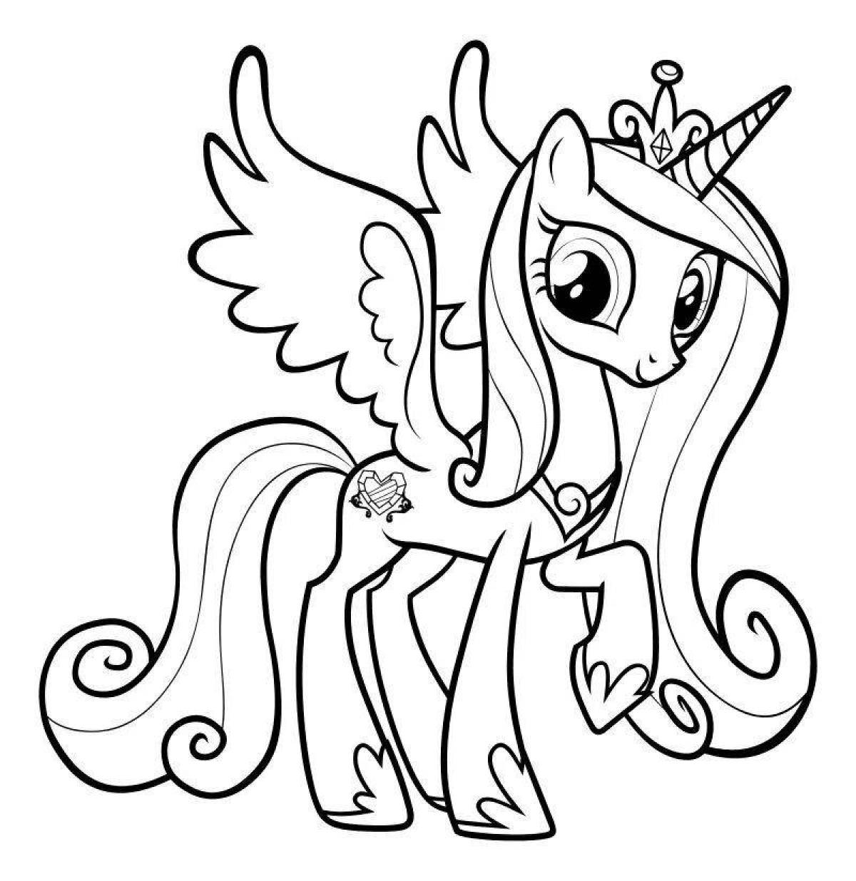 Fascinating little pony coloring book for kids