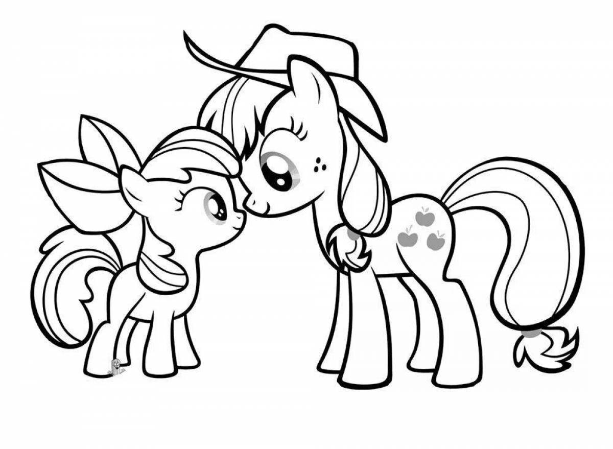 Radiant little pony coloring pages for kids