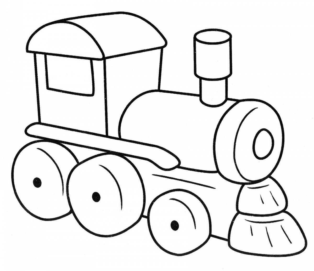Очаровательная раскраска поезда для детей 3-4 лет