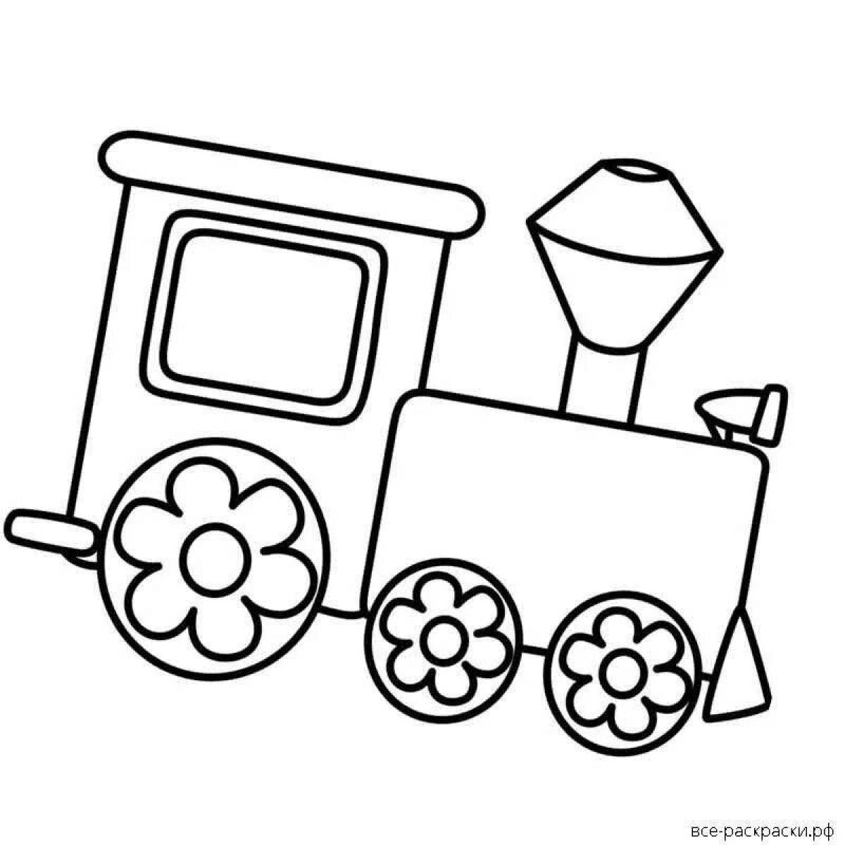 Раскраска поезд для детей 3-4 лет