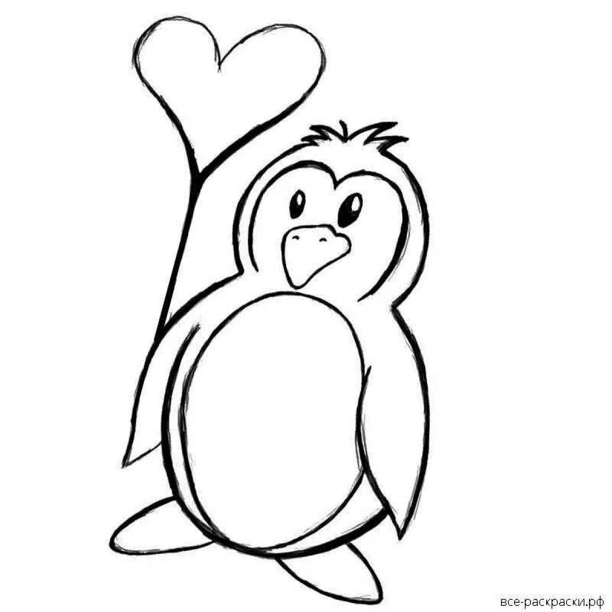 Cute penguin coloring book