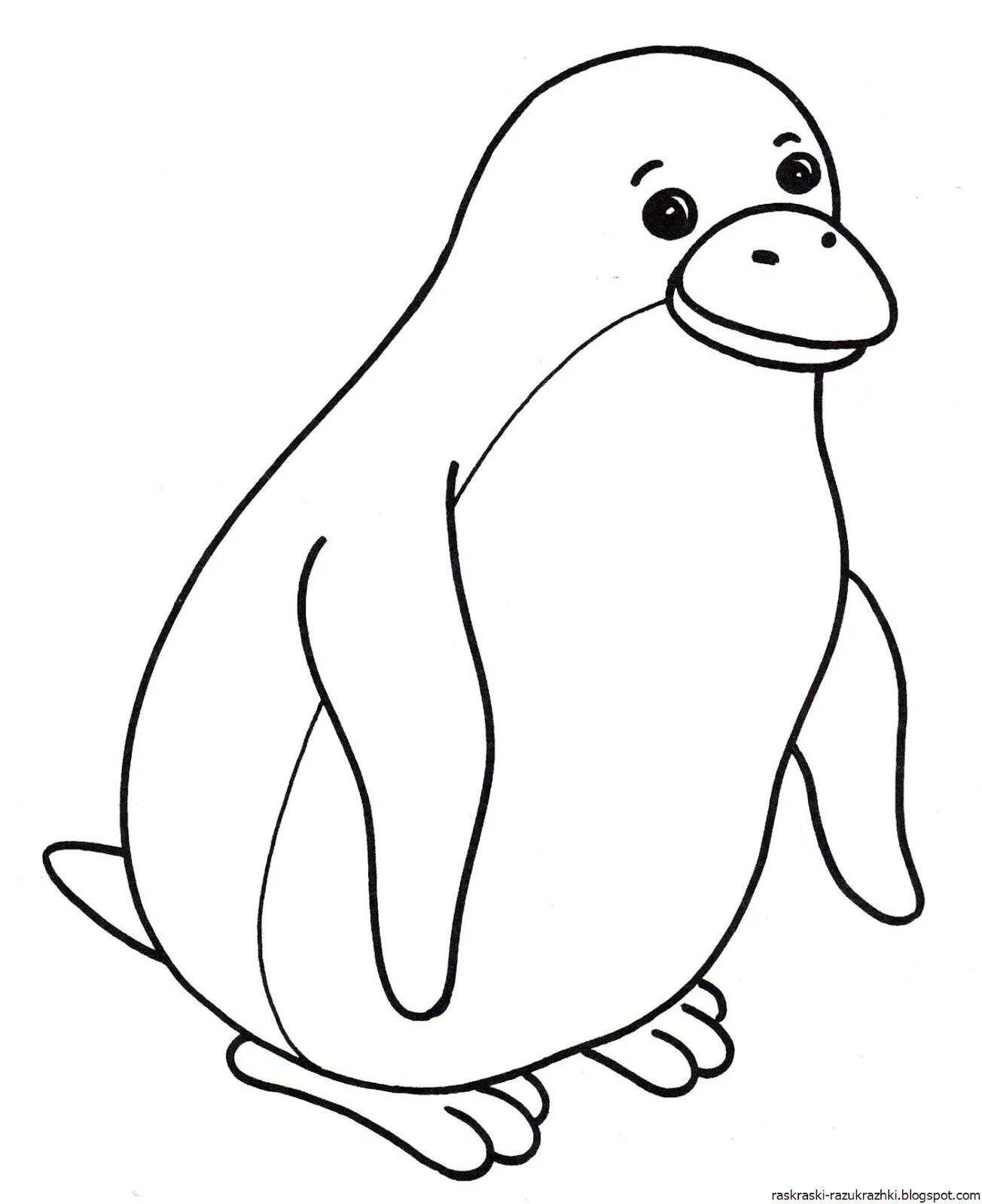 Симпатичный пингвин-раскраска