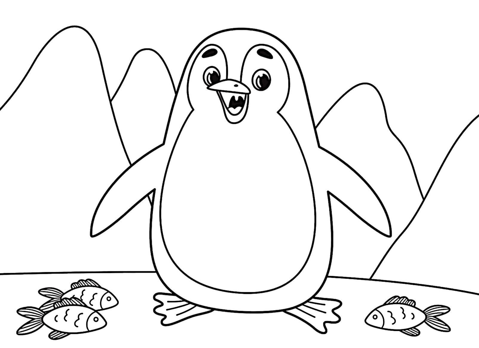 Nostalgic penguin coloring book