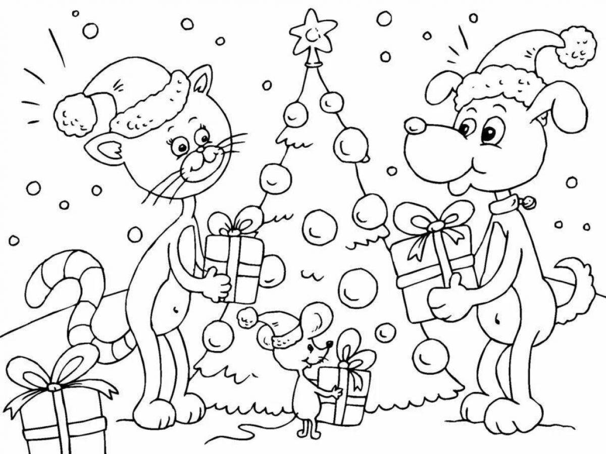 Whimsical Christmas coloring book for kids 6-7 years old