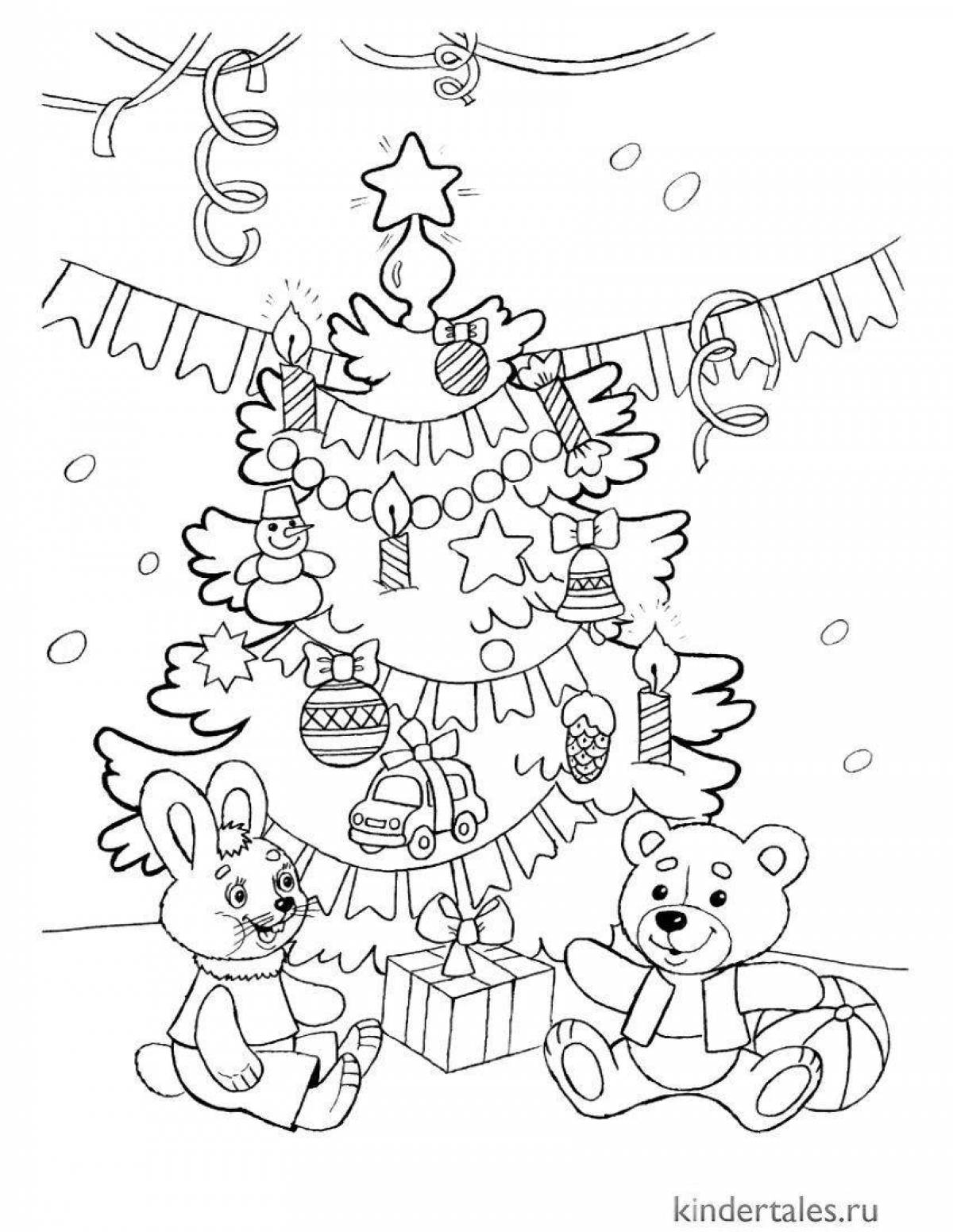 A wonderful Christmas coloring book for children 6-7 years old