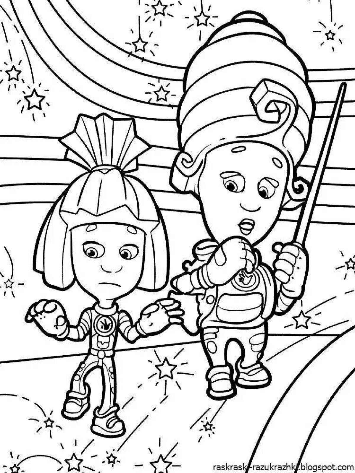 Coloring book for children 6-7 years old from cartoons