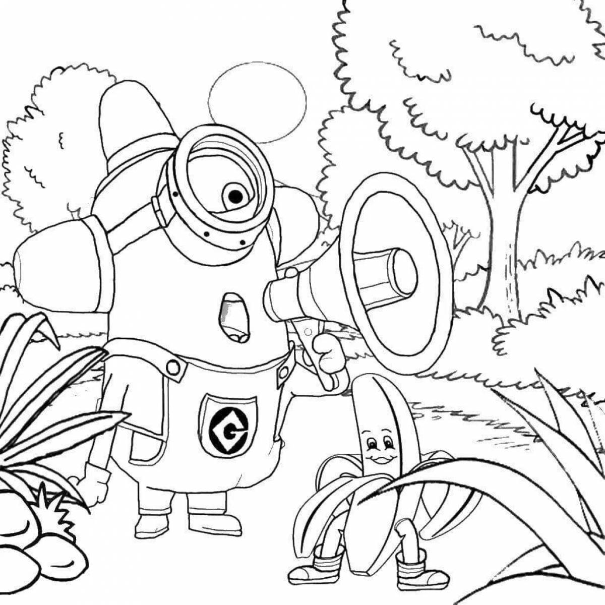 Playful cartoon coloring book for 6-7 year olds