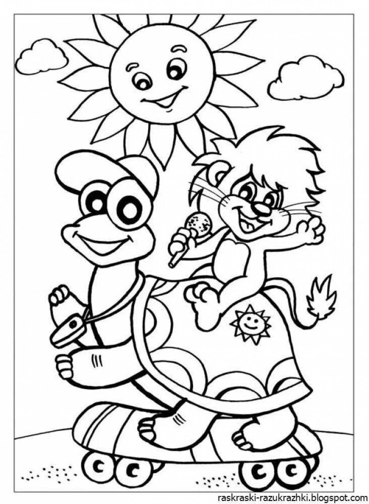 Crazy cartoon coloring book for 6-7 year olds