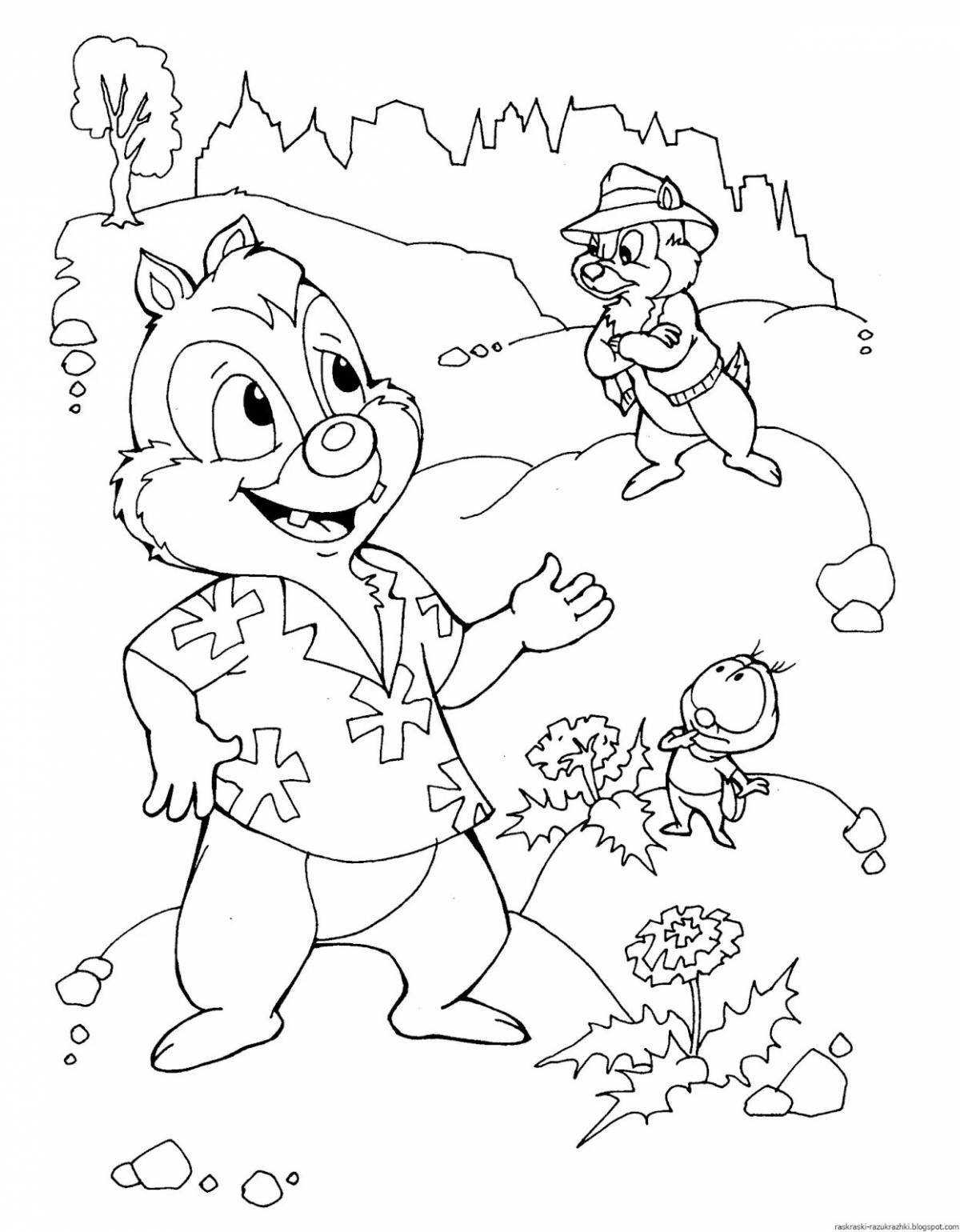 Color-frenzy cartoon coloring pages for kids 6-7 years old