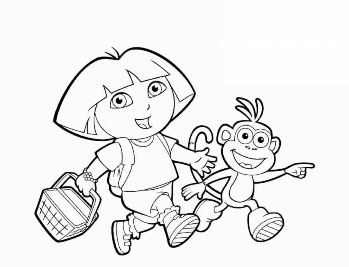 Coloring page charming dora