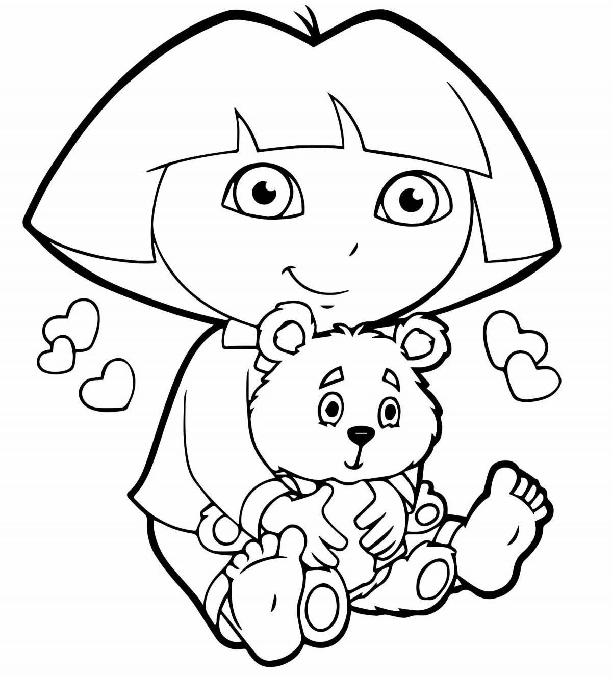 Adorable dora coloring book