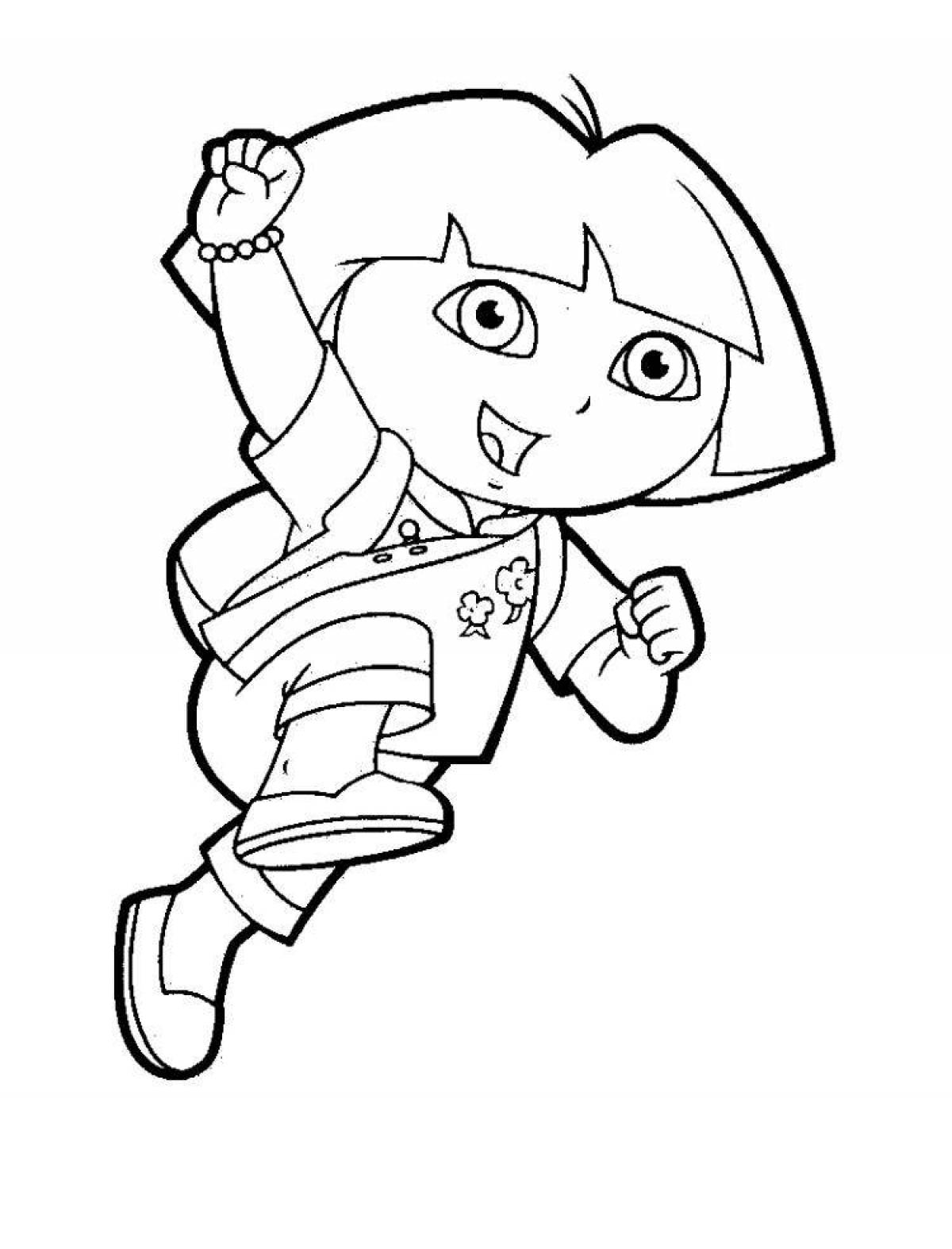 Outstanding dora coloring page